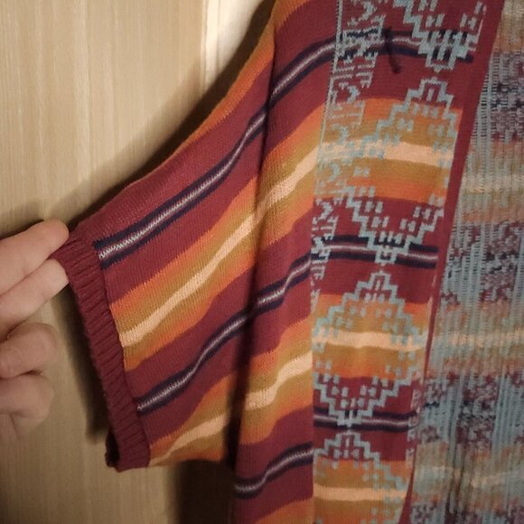 Natural Reflections Southwestern Lightweight Striped Short Sleeve Cardigan S/XS - Picture 4 of 6